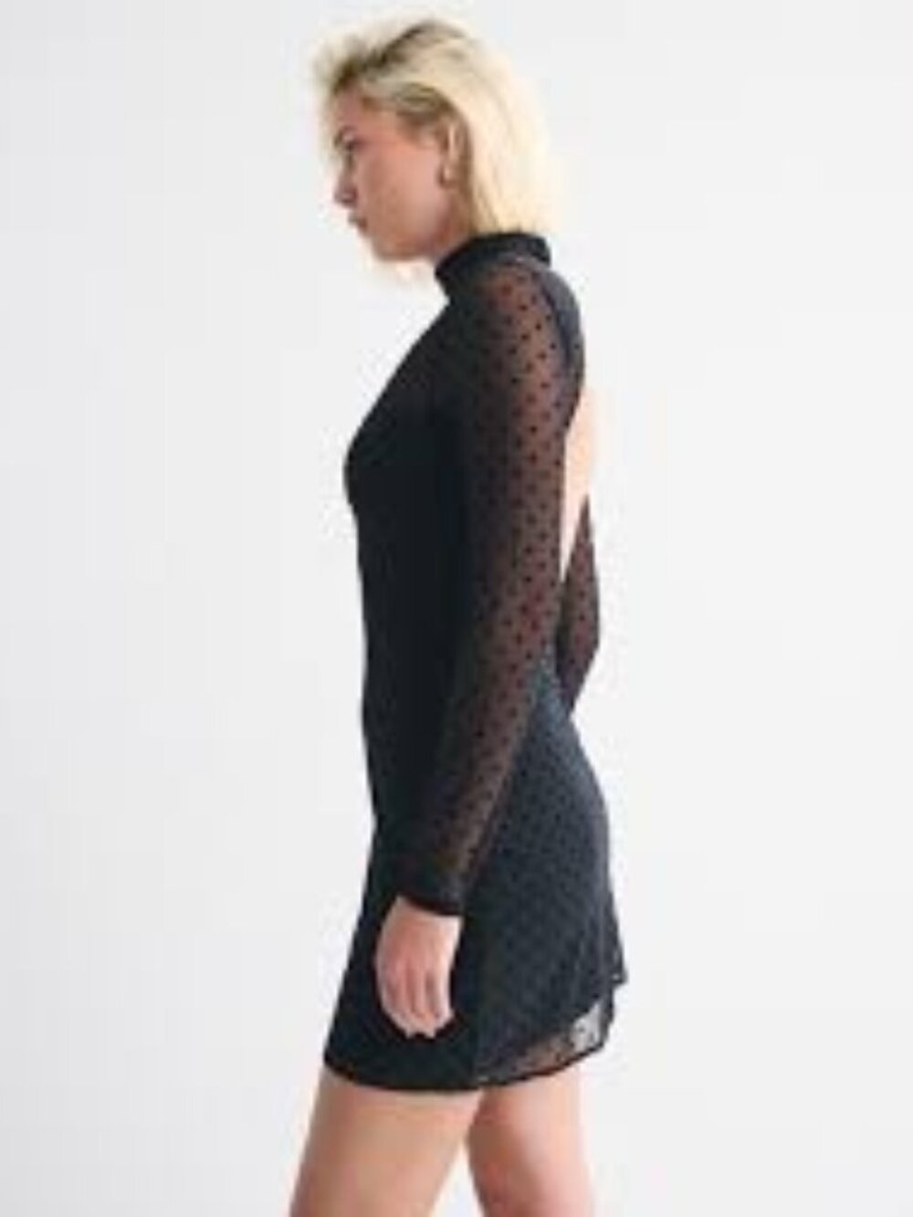 Abercrombie & Fitch Bra-Free Open-Back Mockneck Mini Dress LP